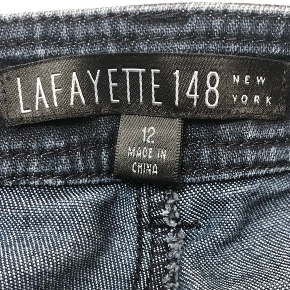 Lafayette 148 | Mid Rise Dark Wash Denim Boot Cut Jeans Size 12 - Picture 8 of 10